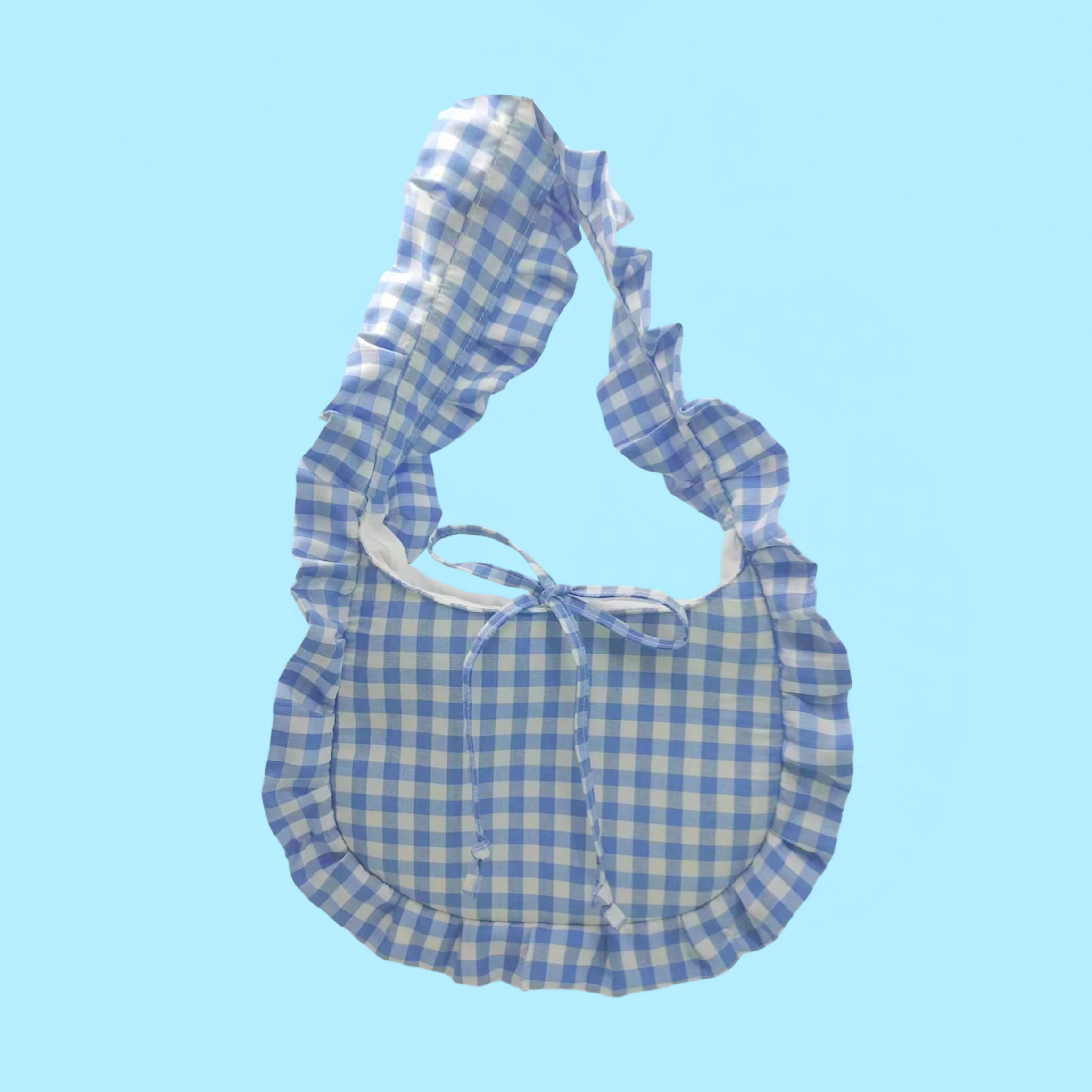 Blue gingham purse deals